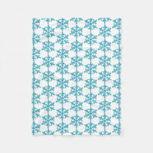 Blue Snowflake Pattern Winter Fleece Blanket