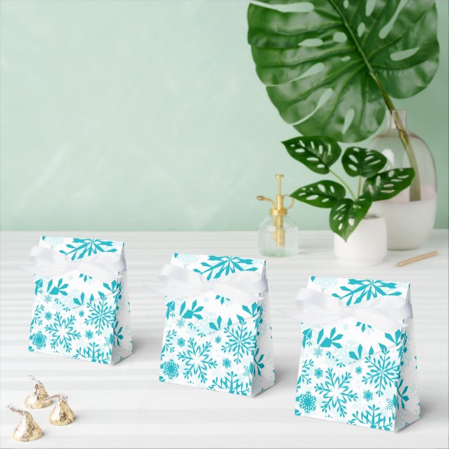 Blue Snowflake Pattern | Winter Holiday Christmas  Favor Box (Multiple)