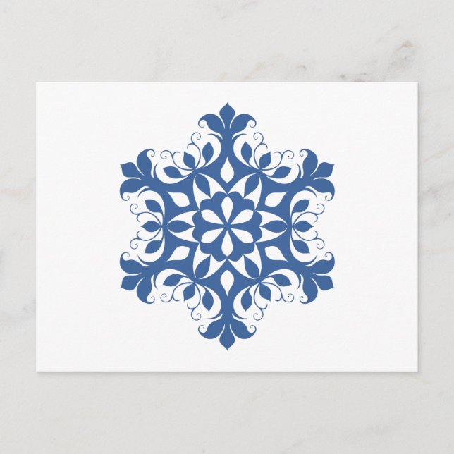Blue Snowflake Postcard (Front)