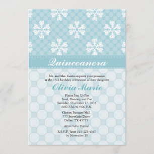 Blue Snowflake Quinceanera Invitations