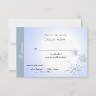 Blue Snowflake RSVP Card