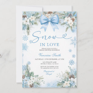 Blue Snowflake Snow in Love Winter Bridal Shower Invitation