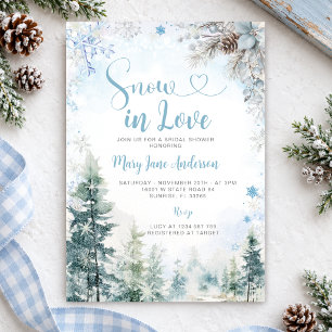 Blue Snowflake Snow in Love Winter Bridal Shower Invitation