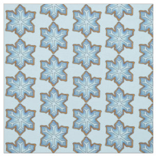 Blue Snowflake Snow Winter Sugar Cookie Holiday Fabric