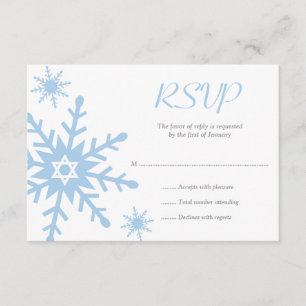 Blue Snowflake Star de David Bat mitzvah RSVP