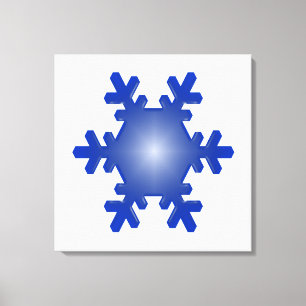 Blue Snowflake Starburst Wrapped Canvas