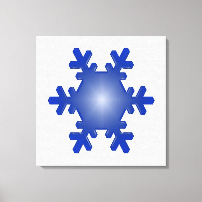 Blue Snowflake Starburst Wrapped Canvas (Front)