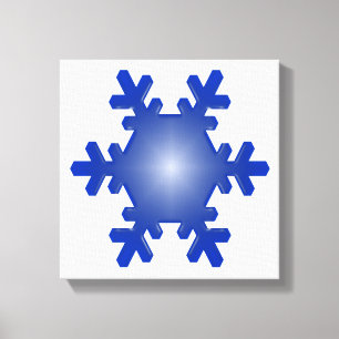 Blue Snowflake Starburst Wrapped Canvas