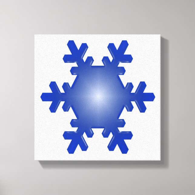 Blue Snowflake Starburst Wrapped Canvas (Front)