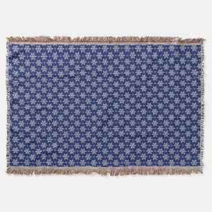 Blue Snowflake Throw Blanket