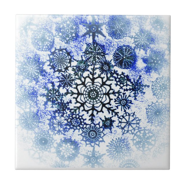 Blue Snowflake Tile (Front)