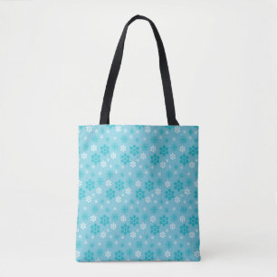 Blue Snowflake Tote Bag
