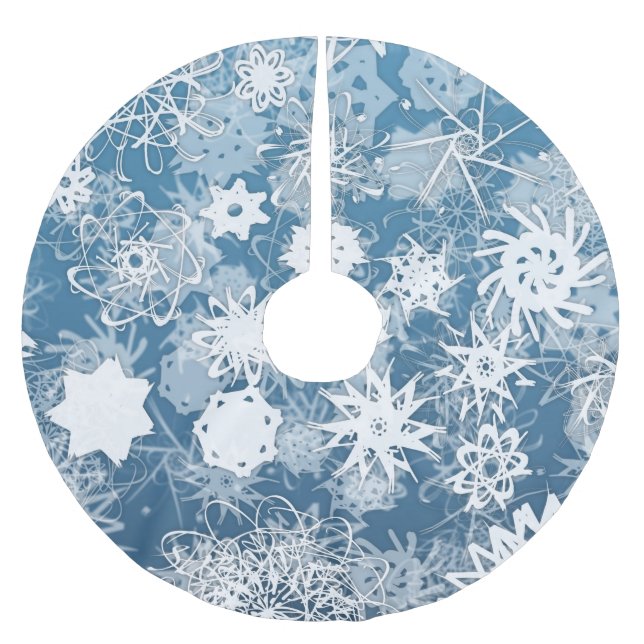 Blue Snowflake Tree Skirt (Front)