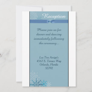Blue Snowflake Winter 3.5x7 Reception Card