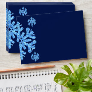 Blue Snowflake Winter Birthday Envelope