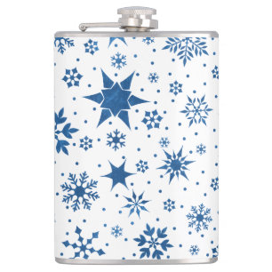 💙 Blue Snowflake Winter Gift For Him ❄️ Hip Flask