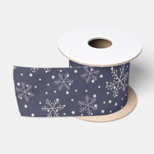 Blue Snowflake Winter Holiday Christmas Snow Satin Ribbon