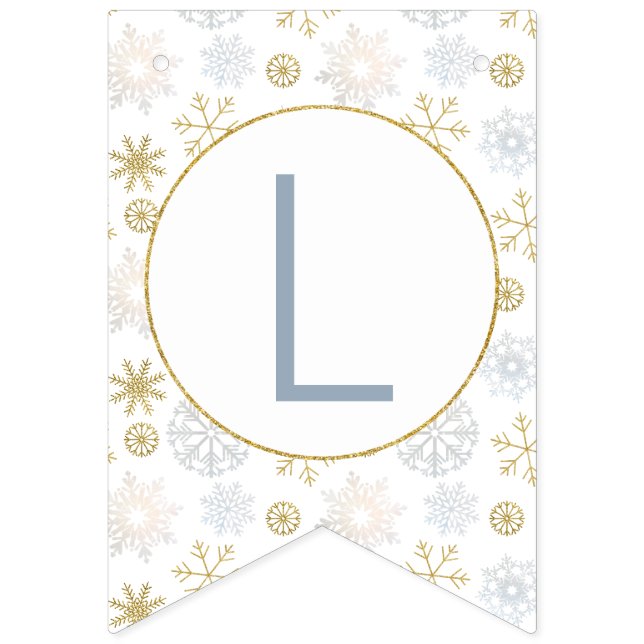 Blue Snowflake Winter Wonderland Bannière (Premier drapeau)