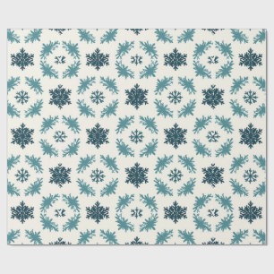 ❄️ Blue Snowflake Winter Wrap For Holiday Gifts 🎁 Wrapping Paper