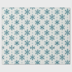 Blue Snowflake Wrap For Winter Holiday Presents Wrapping Paper