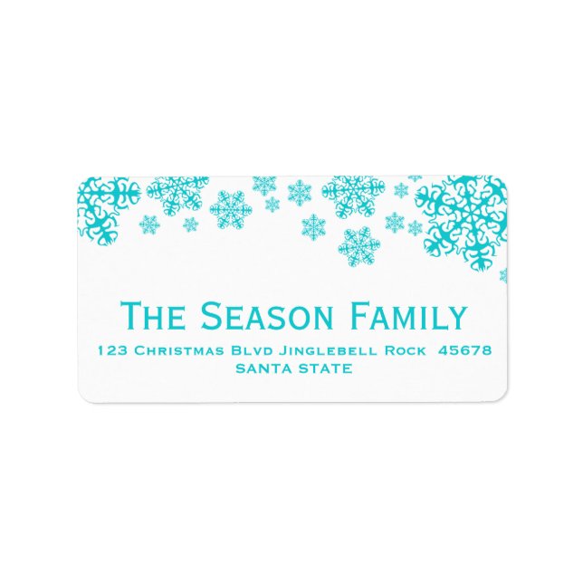 Blue Snowflakes address label (Front)