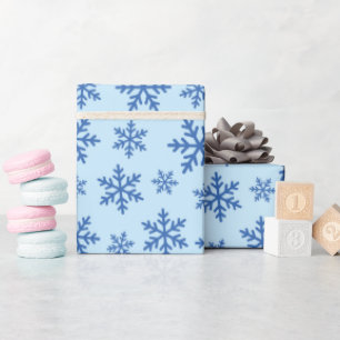 Blue Snowflakes Art Winter Birthday Gift Seamless Wrapping Paper