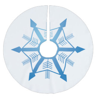 Blue Snowflakes Brushed Polyester Tree Skirt