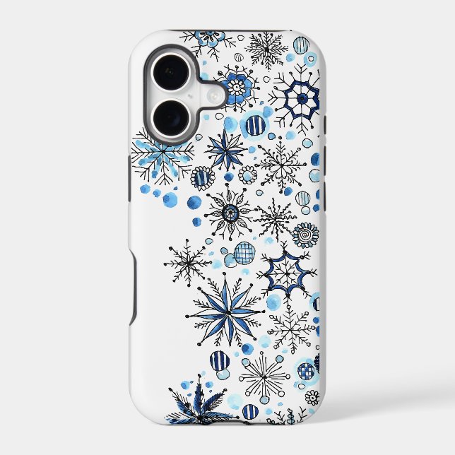 Blue Snowflakes Case-Mate iPhone Case (Back)