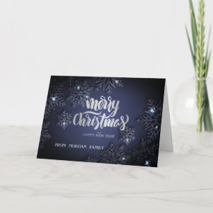 Blue Snowflakes Christmas Holiday Card