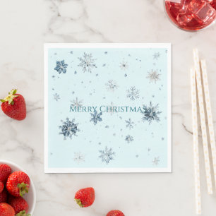 Blue Snowflakes Christmas Napkin