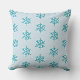 Blue Snowflakes Christmas / Wintertime Pillow