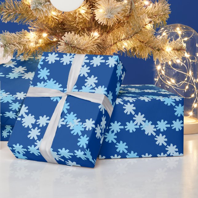 Blue Snowflakes Christmas  Wrapping Paper (Holidays)
