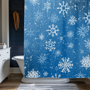 Blue Snowflakes Classic Winter White Snow