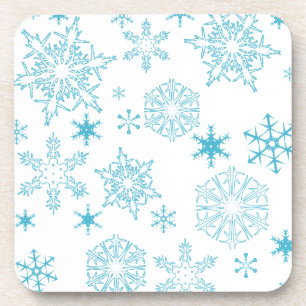 blue snowflakes coaster