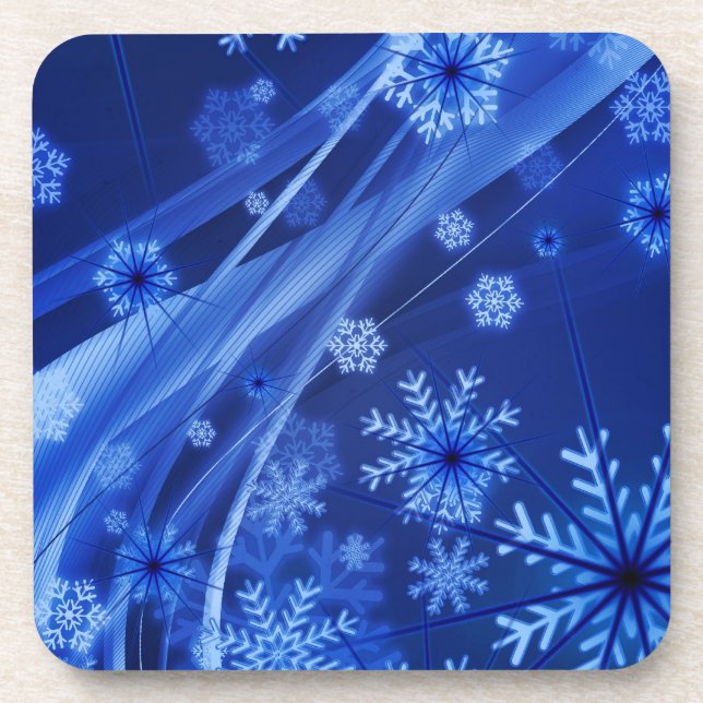Blue Snowflakes Coaster (Front)