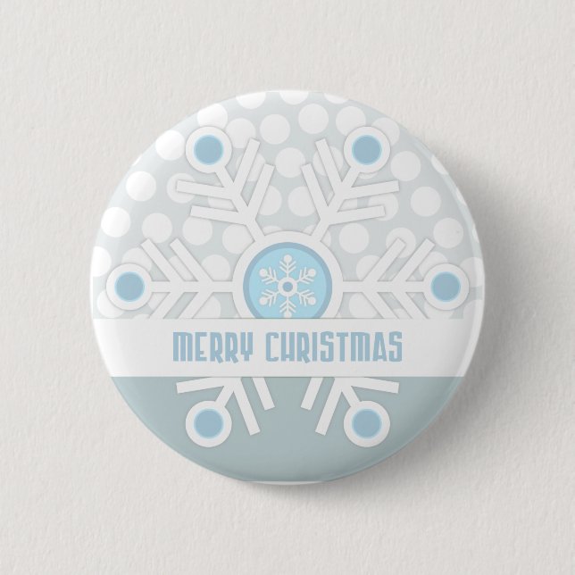 Blue Snowflakes Contemporary 2 Inch Round Button (Front)