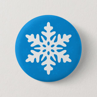 Blue Snowflakes Custom Christmas Button Pin Flair