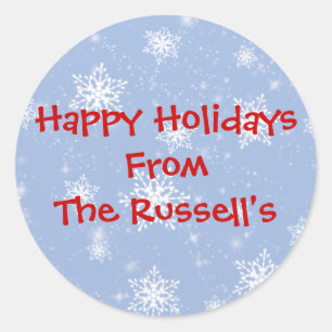 Blue Snowflakes Envelope Seals