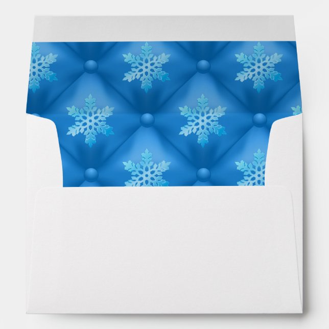 Blue Snowflakes Enveloppe de Noël (Dos (Bas))