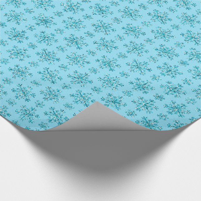 Blue Snowflakes-GIFT WRAPPING PAPER (Corner)