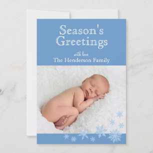 Blue Snowflakes Holiday Card
