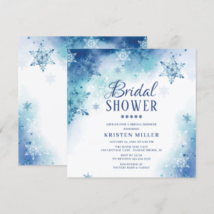 Blue Snowflakes Invitation à la douche nuptiale d'