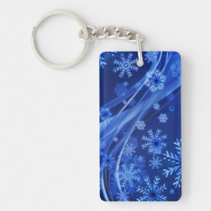 Blue Snowflakes Keychain
