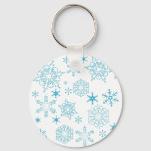 blue snowflakes keychain