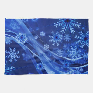 Blue Snowflakes Kitchen Towel