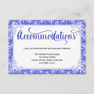 Blue Snowflakes Mariage Carte d'hébergement