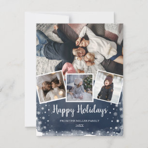 Blue snowflakes multi photo collage Holiday