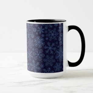 Blue Snowflakes on blue Mug
