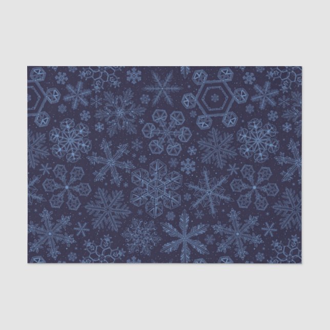 Blue Snowflakes on blue Tissue Paper (Front)