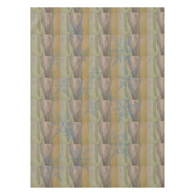 Blue Snowflakes on the Seashore  Tablecloth (Front)